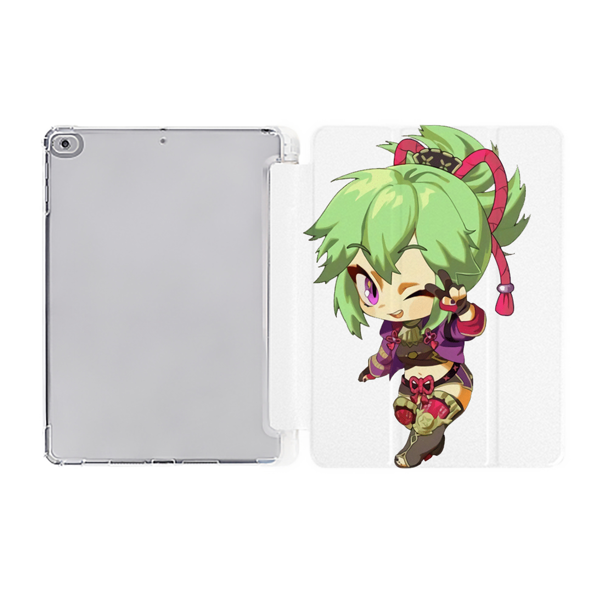 げんし神  久岐忍 くき しのぶ genshin Kuki Shinobu IPad ケース ペン収納付き 三つ折りスタンド PUレザー×シリコン 対応機種9.5/10.5/10.9インチ